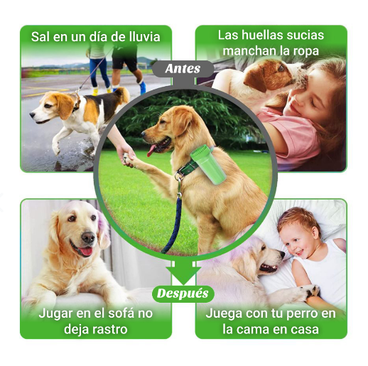 Limpiador de Patitas para Perros 2 en 1