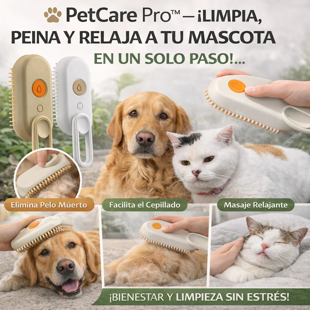 PetCare Pro™ – ¡LIMPIA, PEINA Y RELAJA A TU MASCOTA EN UN SOLO PASO!